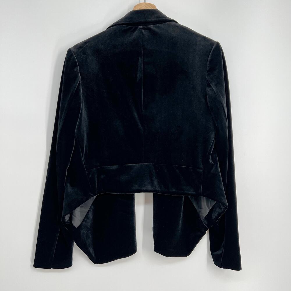 Walter Baker New York Seth Velvet Blazer Jacket Womens Small Black High Low Open - Picture 2 of 8